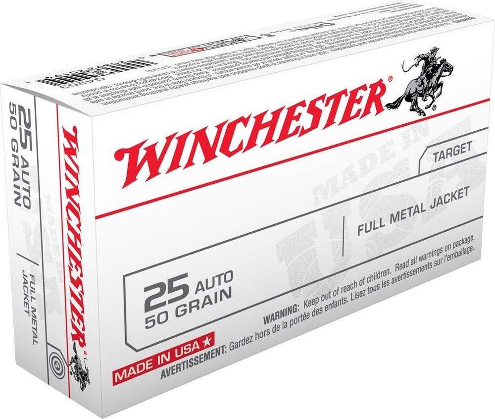 Ammunition Winchester Ammunition Ready Series 25ACP WN GOV 25 AUTO 50GR FMJ 50/BX